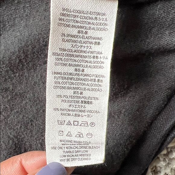 NWOT Free People Front Draped Coated Denim Moto Jacket Black size 2 - Picture 9 of 14